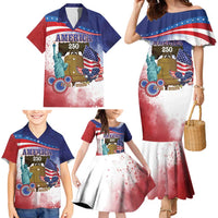 United States 4th Of July Family Matching Mermaid Dress and Hawaiian Shirt 250th Anniversary Liberty Bell - Wonder Print Shop