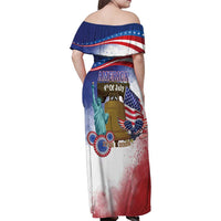 United States 4th Of July Family Matching Off Shoulder Maxi Dress and Hawaiian Shirt 250th Anniversary Liberty Bell - Wonder Print Shop