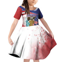 United States 4th Of July Family Matching Off Shoulder Short Dress and Hawaiian Shirt 250th Anniversary Liberty Bell - Wonder Print Shop