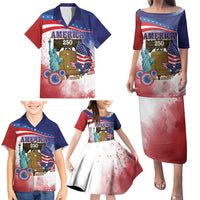 United States 4th Of July Family Matching Puletasi and Hawaiian Shirt 250th Anniversary Liberty Bell - Wonder Print Shop