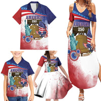 United States 4th Of July Family Matching Summer Maxi Dress and Hawaiian Shirt 250th Anniversary Liberty Bell - Wonder Print Shop