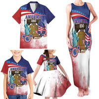United States 4th Of July Family Matching Tank Maxi Dress and Hawaiian Shirt 250th Anniversary Liberty Bell - Wonder Print Shop