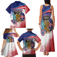United States 4th Of July Family Matching Tank Maxi Dress and Hawaiian Shirt 250th Anniversary Liberty Bell - Wonder Print Shop