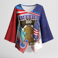 United States 4th Of July Kimono Sleeve Blouse 250th Anniversary Liberty Bell - Wonder Print Shop