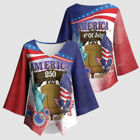 United States 4th Of July Kimono Sleeve Blouse 250th Anniversary Liberty Bell - Wonder Print Shop