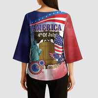 United States 4th Of July Kimono Sleeve Blouse 250th Anniversary Liberty Bell - Wonder Print Shop