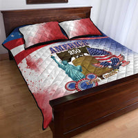United States 4th Of July Quilt Bed Set 250th Anniversary Liberty Bell - Wonder Print Shop