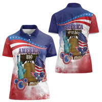 United States 4th Of July Women Polo Shirt 250th Anniversary Liberty Bell - Wonder Print Shop