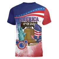 United States 4th Of July Women V-Neck T-Shirt 250th Anniversary Liberty Bell - Wonder Print Shop