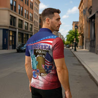United States 4th Of July Zipper Polo Shirt 250th Anniversary Liberty Bell - Wonder Print Shop