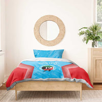 Custom Kuwait Cricket Bedding Set Go Champions Grunge Style - Wonder Print Shop