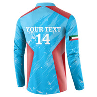 Custom Kuwait Cricket Button Sweatshirt Go Champions Grunge Style - Wonder Print Shop