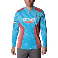 Custom Kuwait Cricket Button Sweatshirt Go Champions Grunge Style - Wonder Print Shop