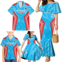 Custom Kuwait Cricket Family Matching Mermaid Dress and Hawaiian Shirt Go Champions Grunge Style - Wonder Print Shop