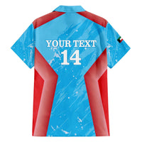 Custom Kuwait Cricket Family Matching Off The Shoulder Long Sleeve Dress and Hawaiian Shirt Go Champions Grunge Style - Wonder Print Shop