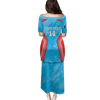 Custom Kuwait Cricket Family Matching Puletasi and Hawaiian Shirt Go Champions Grunge Style - Wonder Print Shop