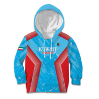 Custom Kuwait Cricket Kid Hoodie Go Champions Grunge Style - Wonder Print Shop