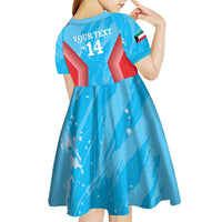 Custom Kuwait Cricket Kid Short Sleeve Dress Go Champions Grunge Style - Wonder Print Shop