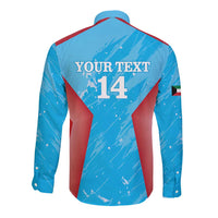 Custom Kuwait Cricket Long Sleeve Button Shirt Go Champions Grunge Style - Wonder Print Shop
