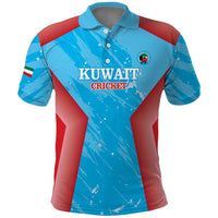Custom Kuwait Cricket Polo Shirt Go Champions Grunge Style - Wonder Print Shop