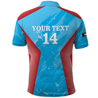 Custom Kuwait Cricket Polo Shirt Go Champions Grunge Style - Wonder Print Shop