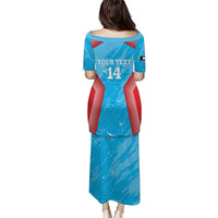 Custom Kuwait Cricket Puletasi Go Champions Grunge Style - Wonder Print Shop