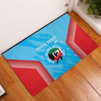 Custom Kuwait Cricket Rubber Doormat Go Champions Grunge Style - Wonder Print Shop