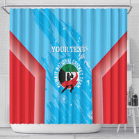 Custom Kuwait Cricket Shower Curtain Go Champions Grunge Style