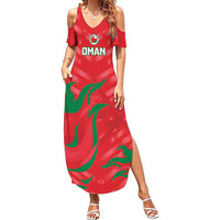 Custom Oman Cricket Family Matching Summer Maxi Dress and Hawaiian Shirt Go Champions Strong Flame Style - Wonder Print Shop