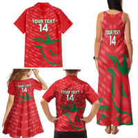 Custom Oman Cricket Family Matching Tank Maxi Dress and Hawaiian Shirt Go Champions Strong Flame Style - Wonder Print Shop