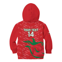 Custom Oman Cricket Kid Hoodie Go Champions Strong Flame Style - Wonder Print Shop