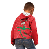 Custom Oman Cricket Kid Hoodie Go Champions Strong Flame Style - Wonder Print Shop