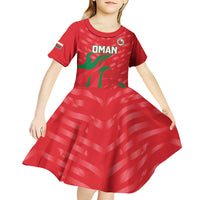 Custom Oman Cricket Kid Short Sleeve Dress Go Champions Strong Flame Style - Wonder Print Shop