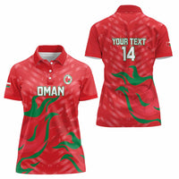 Custom Oman Cricket Women Polo Shirt Go Champions Strong Flame Style - Wonder Print Shop
