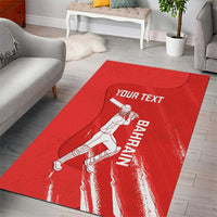 Custom Bahrain Cricket Area Rug Go Champions Grunge Style - Wonder Print Shop