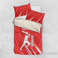 Custom Bahrain Cricket Bedding Set Go Champions Grunge Style - Wonder Print Shop