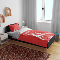 Custom Bahrain Cricket Bedding Set Go Champions Grunge Style - Wonder Print Shop