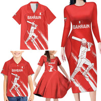 Custom Bahrain Cricket Family Matching Long Sleeve Bodycon Dress and Hawaiian Shirt Go Champions Grunge Style - Wonder Print Shop