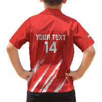 Custom Bahrain Cricket Family Matching Off Shoulder Short Dress and Hawaiian Shirt Go Champions Grunge Style - Wonder Print Shop