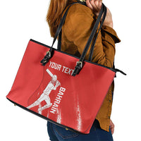 Custom Bahrain Cricket Leather Tote Bag Go Champions Grunge Style - Wonder Print Shop