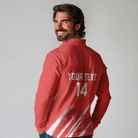 Custom Bahrain Cricket Long Sleeve Polo Shirt Go Champions Grunge Style - Wonder Print Shop