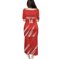 Custom Bahrain Cricket Puletasi Go Champions Grunge Style - Wonder Print Shop