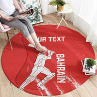Custom Bahrain Cricket Round Carpet Go Champions Grunge Style