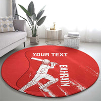 Custom Bahrain Cricket Round Carpet Go Champions Grunge Style