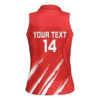 Custom Bahrain Cricket Women Sleeveless Polo Shirt Go Champions Grunge Style - Wonder Print Shop