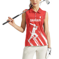 Custom Bahrain Cricket Women Sleeveless Polo Shirt Go Champions Grunge Style - Wonder Print Shop