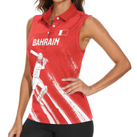 Custom Bahrain Cricket Women Sleeveless Polo Shirt Go Champions Grunge Style - Wonder Print Shop