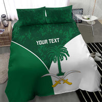 Custom Saudi Arabia Cricket Bedding Set Go Champions Coat Of Arms Style - Wonder Print Shop