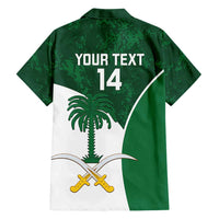 Custom Saudi Arabia Cricket Family Matching Off Shoulder Short Dress and Hawaiian Shirt Go Champions Coat Of Arms Style - Wonder Print Shop
