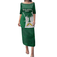 Custom Saudi Arabia Cricket Family Matching Puletasi and Hawaiian Shirt Go Champions Coat Of Arms Style - Wonder Print Shop